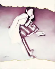 He Sen, Girl Calling, 1999, Oil on canvas