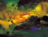 Surgissement by Chu Teh-chun, 1987, Oil on canvas, sold Jun 2008