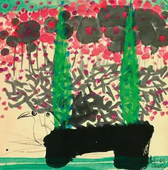 Chao Chung-Hsiang, Bird, 1980, Acrylic on paper