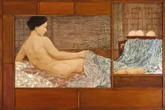 Kim Duck Yoog, The Grain-Woman, Mixed media on board