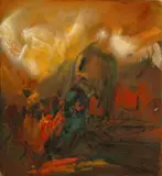 Abstract by Chu Teh-chun, 1965, Mixed media on paper, sold Dec 2006