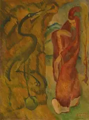 Yun Gee, One Who Loves Himself, 1929, Oil on linen