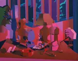 Jonathan Chapline, Domestic Landscape, 2017, Acrylic and flashe on panel