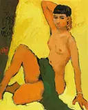 Pang Jiun, The Young Girl in front of the Yellow Background