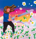 Super Future Kid, Lawn Mower, 2020, Acrylic on canvas