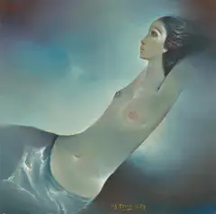 Trung Nguyen, Reclining Nude, 1989, Oil on canvas