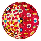 Flowerball-Red-3D-The-Magic-Flute / Flower Ball 3D (a set of 2) by Takashi Murakami, 2008 ; 2009, Offset lithograph, sold Dec 2011