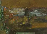 Jean Fusaro, Fête de nuit - Riva degli Schiavoni, Venise, 1969, Oil on canvas