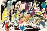 Untitled by Eddie Martinez, 2015, Oil, acrylic, silkscreen, ink, enamel and spray paint on canvas, sold Dec 2020