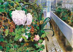 Dai Ze, Courtyard Flowers, 1978, Oil on canvas