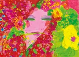 Walasse Ting, Beauty Holding Flower in Mouth