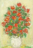 André Cottavoz, Bouquet rouge au pot blanc