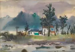 Shiy De-jinn, Countryside Scenery, 1961, Watercolor on paper
