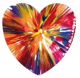 Damien Hirst, Spin Painting-Heart, 2009, Acrylic & metallic paint on pape