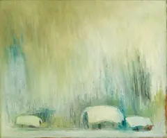 Wang Pan-yuan, Snow of My Hometown, 1991, Oil on canvas