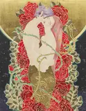 Toul Otsuki, Love, 2020, Mixed media goldleaf on board