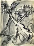 Yun Gee, Landscape with Pine Tree