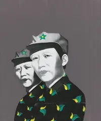 Li Shan, Rouge Series (Double Mao), 2005, Oil and silkscreen on canvas