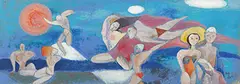 Chen Chaobao, Seaside, 2003, Mixed media on paper