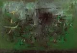 5.6.54 (Herbes) by Zao Wou-ki, 1954, Oil on canvas, sold Dec 2011