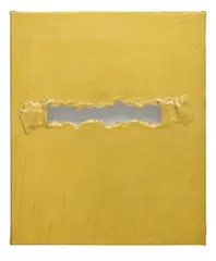 Nobuo Sekine, G8-76 Open Road, 1988, Mixed media and gold leaf on cardboard