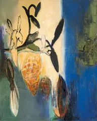Chihung Yang, Buds and Shells, 1991, Oil on canvas