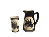 Shiy De-jinn, A Pottery Jug and Beaker