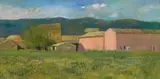 René Genis, La Ferme Rose (Luberon), 1992, Oil on canvas