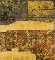 Tseng Yu-ho, The Cragginess, 1971, Acrylic and gold leaf on paper, mounted onto canvas