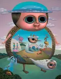 Chang Chia-ying, Fatty Monster Adventure in Brainless Kingdom I Fatty Monster Adventure in Brainless Kingdom II, 2008, Acrylic on canvas