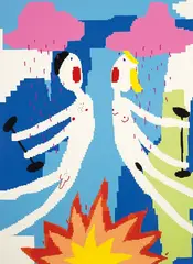 Love Your Way by Maja Djordjevic, 2019, Oil and enamel on canvas, offered Jun 2023