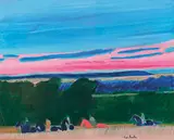 André Brasilier, Le retour des cavaliers, 1998, Oil on canvas