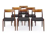 Knud Færch, Rosewood Dining Chair (a set of 6), 1960, Rosewood, leather