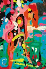 Dennis Hwang, Chair and Cat, 1993, Oil on canvas