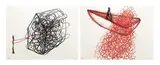 Chiharu Shiota, Inner House; Wavy Line (a set of 2), 2019, Lithograph, ed. 15/40; 19/40