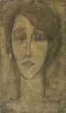 Amedeo Modigliani, Portrait d’une Dame (Renée), 1916-1917, Gouache, mixed media on the green drawing cardboard