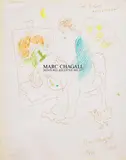 Marc Chagall, Le peintre ailé au chevalet, 1977, Wax crayon ball and point pen on paper