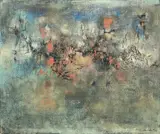 Petit pont et l'eau coule (Small Bridge over the Stream) by Zao Wou-ki, 1955, Oil on canvas, sold Dec 2009