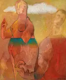 Fu Ching-Li, Nuage dans l'atelier, 1990, Oil on canvas