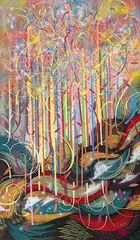 SupaKitch, Fireworks, 2012, Acrylic on canvas