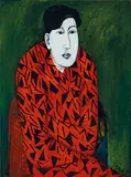 Chiu Ya-tsai, Youth in Red, Oil on canvas