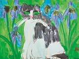 Black and White Cat by Walasse Ting, Acrylic on paper, sold May 2016