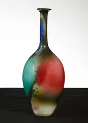Wang Shiu-kung, Vase With Multicoloured Glaze, 1999, Ceramics