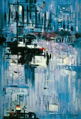 Chua Hu, Iron Bridges in the Harbor, 1971, Oil on canvas