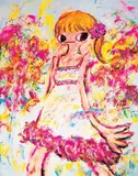 Girl in Flower Garden by Ayako Rokkaku, 2008, Acrylic on canvas, sold Jun 2009