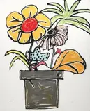 Eddie Martinez, Untitled (White Flower Pot)