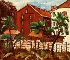 Tan Teng-pho, The New Building in Tainan, 1932, Oil on canvas