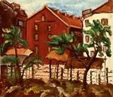 Tan Teng-pho, The New Building in Tainan, 1932, Oil on canvas