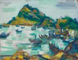 Liāu Kè-chhun, Yehliu Scenery, 1968, Oil on canvas