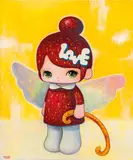 Yosuke Ueno, Cupidi, 2022, Acrylic and sand on canvas